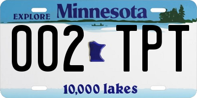 MN license plate 002TPT