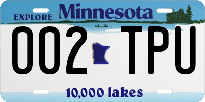 MN license plate 002TPU