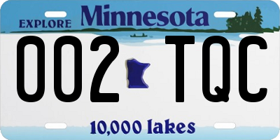 MN license plate 002TQC