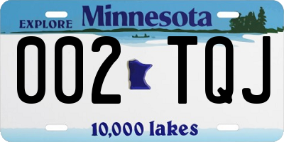 MN license plate 002TQJ