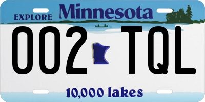 MN license plate 002TQL