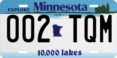 MN license plate 002TQM