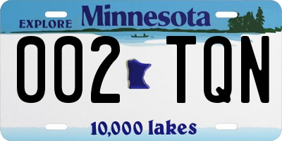 MN license plate 002TQN