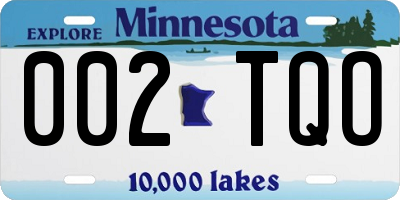 MN license plate 002TQO