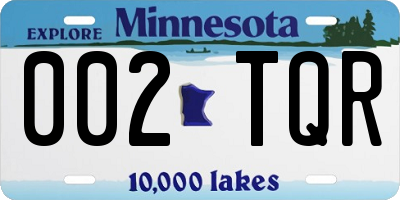 MN license plate 002TQR