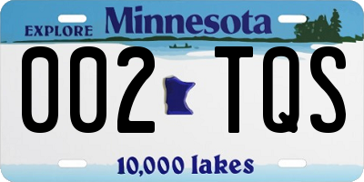 MN license plate 002TQS