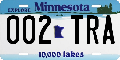 MN license plate 002TRA