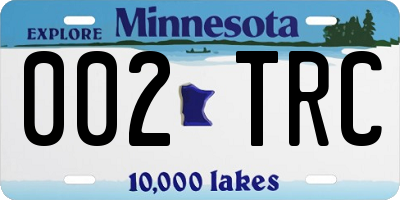 MN license plate 002TRC