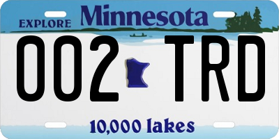 MN license plate 002TRD