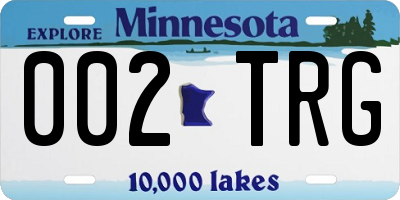 MN license plate 002TRG