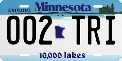 MN license plate 002TRI
