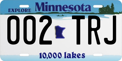 MN license plate 002TRJ