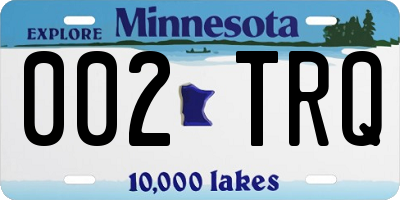 MN license plate 002TRQ