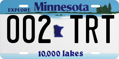 MN license plate 002TRT