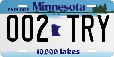 MN license plate 002TRY
