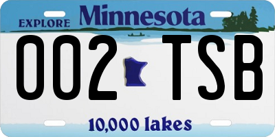 MN license plate 002TSB