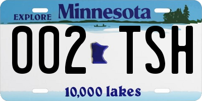 MN license plate 002TSH