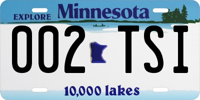 MN license plate 002TSI