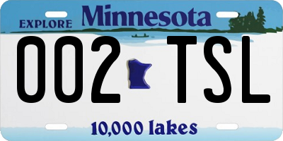 MN license plate 002TSL