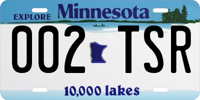 MN license plate 002TSR