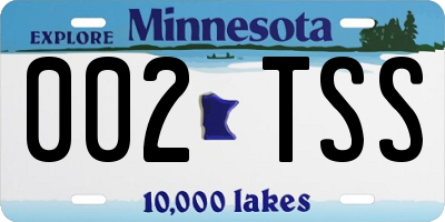MN license plate 002TSS