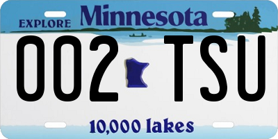 MN license plate 002TSU