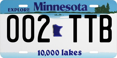 MN license plate 002TTB