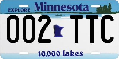 MN license plate 002TTC