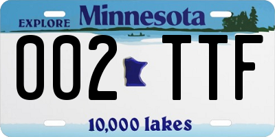 MN license plate 002TTF