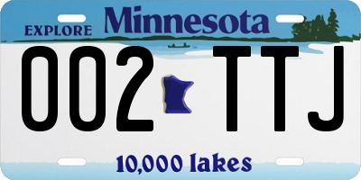 MN license plate 002TTJ