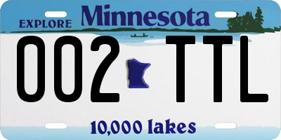 MN license plate 002TTL