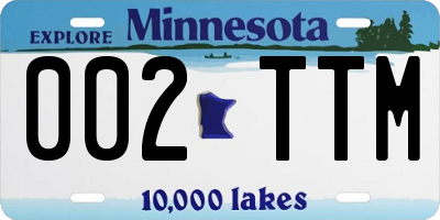 MN license plate 002TTM