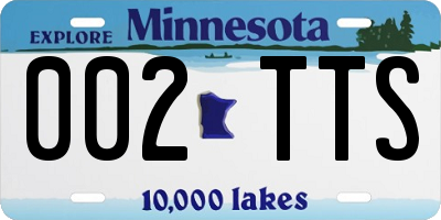 MN license plate 002TTS