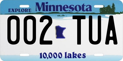 MN license plate 002TUA