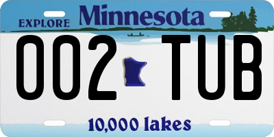 MN license plate 002TUB