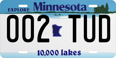 MN license plate 002TUD