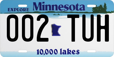 MN license plate 002TUH