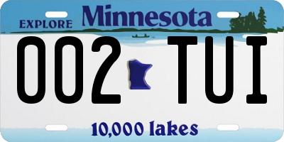 MN license plate 002TUI