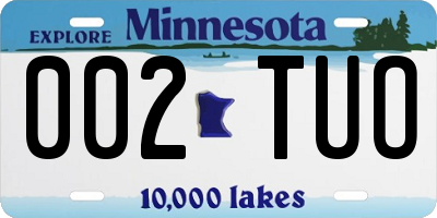 MN license plate 002TUO