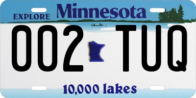 MN license plate 002TUQ