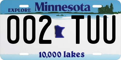 MN license plate 002TUU