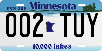 MN license plate 002TUY