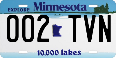 MN license plate 002TVN