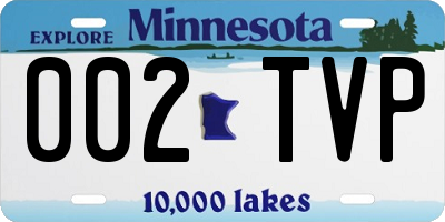 MN license plate 002TVP
