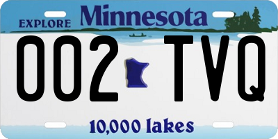 MN license plate 002TVQ