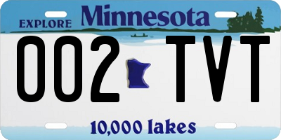 MN license plate 002TVT