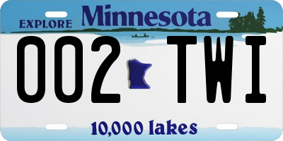 MN license plate 002TWI