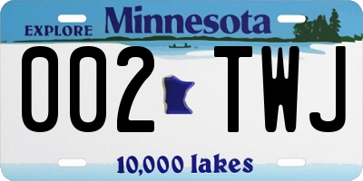 MN license plate 002TWJ