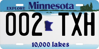 MN license plate 002TXH
