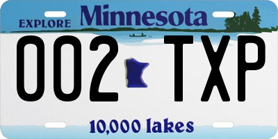 MN license plate 002TXP